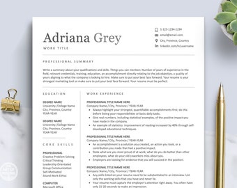 Professional Resume Template | Executive Resume | Minimalist Resume Design | Rush Resume | Executive Resume Template | Free Cover Letter