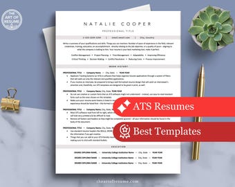 ATS Resume Template Google Docs, Word, Apple Pages | One Column ATS Friendly Resume, Professional Resume CV Template, Clean Resume Templates