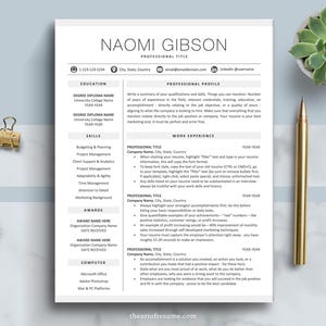 Resume Templates Bundle for Word, Pages, Mac, PC - Professional Resume Design - Executive CV (3 Page Resume) - Cover Letter - Simple Resume