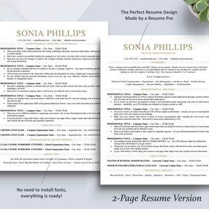 The Art of Resume Templates | Two-Page ATS Modern Executive Resume CV Template | Curriculum Vitae
