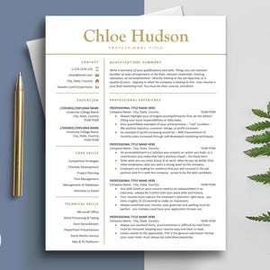 Professional Resume Templates, Executive Resume for Business, Admin Manager Resume, Sorority Resume Design, Cover Letter, MS Word, Mac Pages