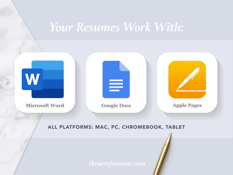 The Art of Resume Templates | Instantly Download  Custom Editable Resume CV Builder Maker on Google Docs, Microsoft Word, Apple Pages, Mac, PC, Chromebook, Tablet