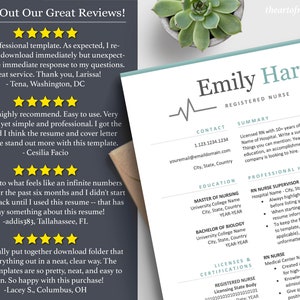 The Art of Resume | Professional Nurse Doctor Resume CV Template Design Bundle | 5 Star Best Resume Reviews on Etsy