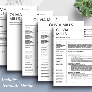 The Art of Resume Templates | Professional Simple Resume CV Design Bundle including matching cover letter and reference page
