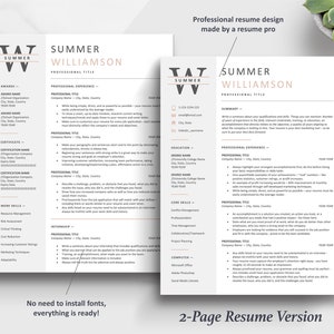The Art of Resume Templates | Two Page Professional Executive Resume CV Template | Curriculum Vitae