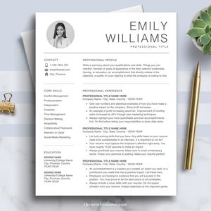 Resume Template Picture,  Resume Photo, CV Template, Professional Resume, Editable Resume, Teaching Resume, Admin Resume, Resume Templates