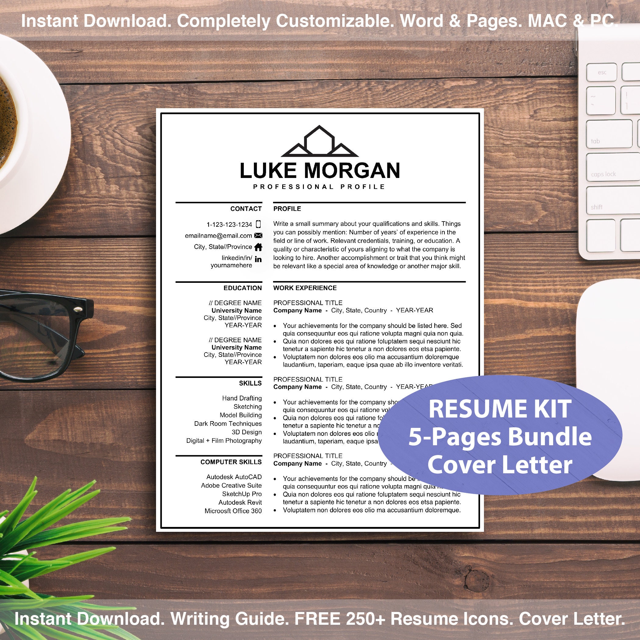 modern resume template for word pages architect architecture resume design cv real estate agent resume realtor resume professional real estate modern resume designs