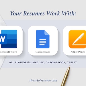 The Art of Resume Templates | Instantly Download  Custom Editable Resume CV Builder Maker on Google Docs, Microsoft Word, Apple Pages, Mac, PC, Chromebook, Tablet