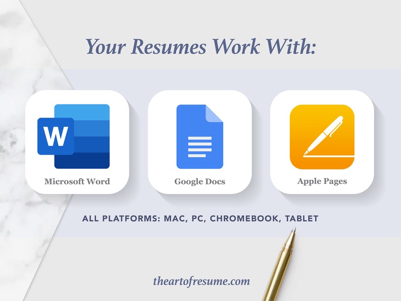 The Art of Resume Templates | Instantly Download  Custom Editable Resume CV Builder Maker on Google Docs, Microsoft Word, Apple Pages, Mac, PC, Chromebook, Tablet