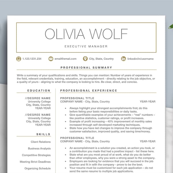 Resume CV Templates Design Google Docs, Word & Mac Pages | 1 2 3 Page Professional Resume Designs, Cover Letter | Modern Curriculum Vitae