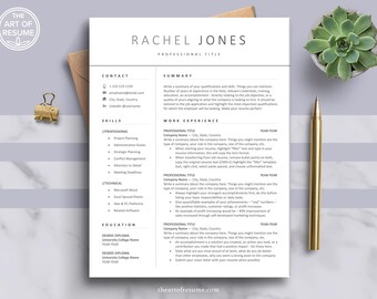 Resume Template Bundle, Modern Resume Template, Resume Download, CV Template, Executive Resume Format, Editable Resume Cover Letter Template