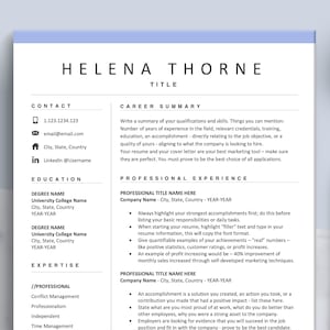 Minimalist Resume Template, Simple Resume Template, Professional Resume, Printable Resume Design, Editable Resume, CV Templates, Download