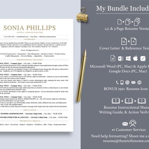 The Art of Resume Templates | Professional  ATS Resume CV Template Includes 3 Editable Resume Templates, Cover Letter, Reference Page, Mac, PC, A4 Paper, US size, Free Guide, The Art of Resume Writing, 250 Bonus Resume Icons