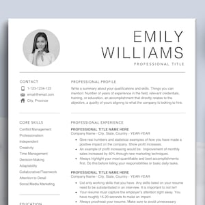 Resume Template Picture,  Resume Photo, CV Template, Professional Resume, Editable Resume, Teaching Resume, Admin Resume, Resume Templates
