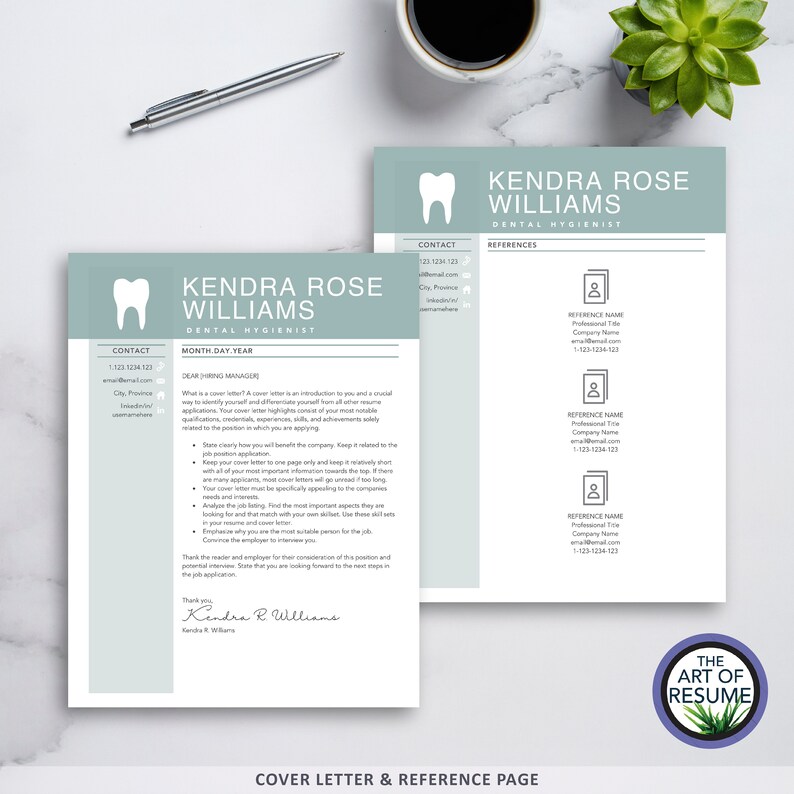 Dental Resume Word & Mac Pages Hygienist Dentist Student ...