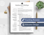 Teacher Resume Template Word, Pages, Teaching Resume, Teacher CV Template, Educator Resume, High School Resume, Elementary Teacher CV, ESL