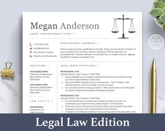 Legal Resume CV Template, Word, Pages, Attorney CV Design, Legal Secretary Resume, Professional Lawyer Resume, Law Clerk, Paralegal Resume