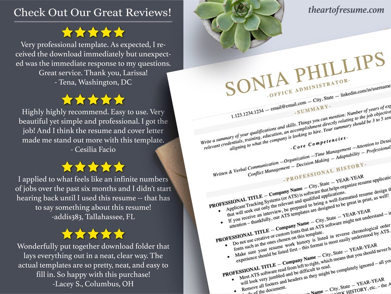 The Art of Resume Templates | Professional Best Resume CV Templates Online 5-Star Reviews