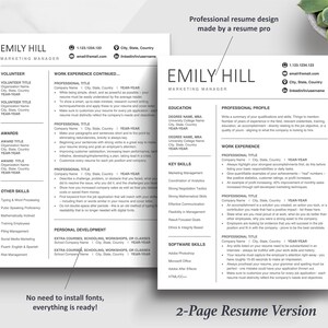 The Art of Resume Templates | Executive Resume Professional CV Design Template Maker | Curriculum Vitae | Two Page Resume Template Format