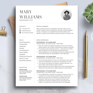 Resume with Photo, Professional Resume, Resume Template, Resume Bundle, Simple Resume, Resume with Picture, Resume Word, Apple Pages, CV