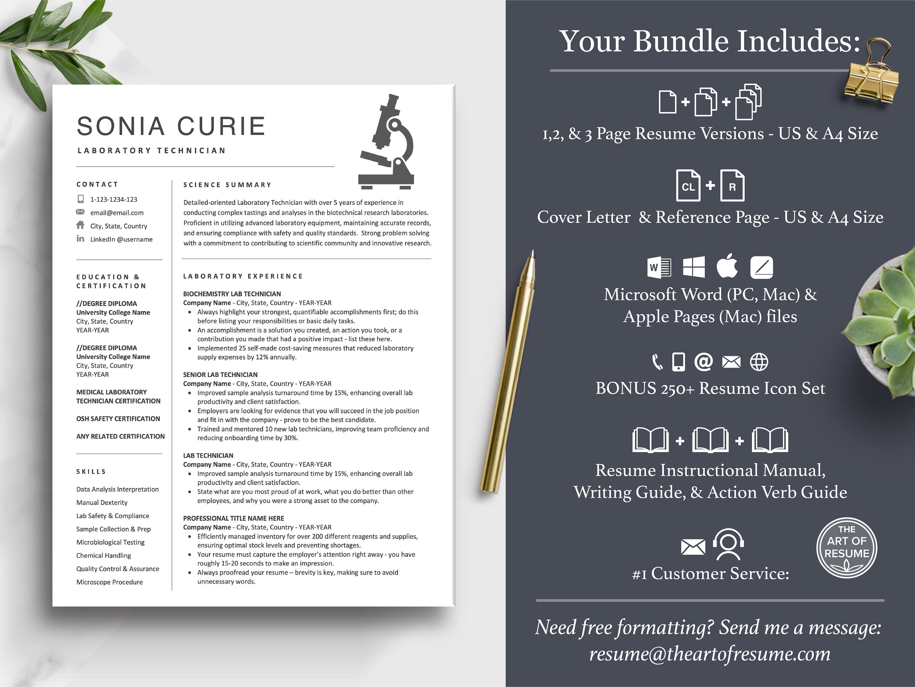 Data Scinect Cv.pdf Science Resume Template, Data Scientist Resume, CV Template, Lab Tech ...