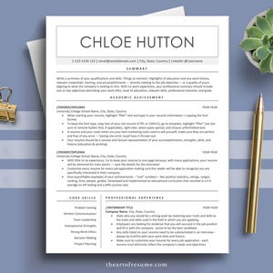 Student Resume Template, College Resume, Resume Templates, Grad Template, High School Student Resume, Simple Minimalist Resume, Cover Letter