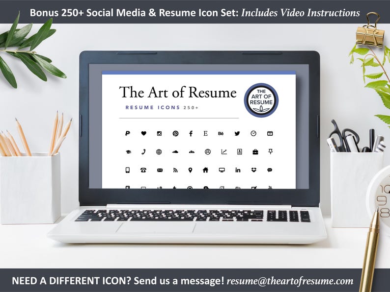 The Art of Resume Templates |  Bonus 250 Free  Resume CV Icons, Images PNG