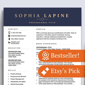 Executive Resume Templates for Google Docs, Word, Pages | Editable Resume Template Office Admin, Marketing, Professional Resume Cover Letter