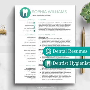 The Art of Resume | Dental Dentist Hygienist Resume CV Template Bundle Maker with Free Cover Letter | Download Dental Student Graduate Resume CV Design Any Job Career