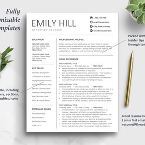 The Art of Resume Templates | Executive Resume Professional CV Design Template Maker | Curriculum Vitae | One Page Resume Template Format