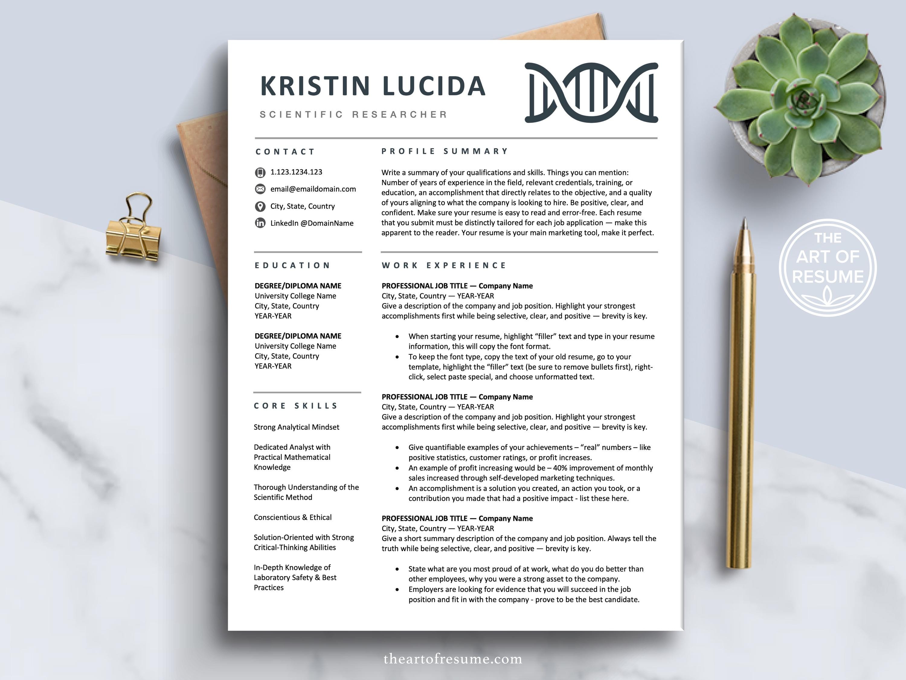 Science Cv Format Science Resume CV Template | Data Scientist Resumes | Biochemistry ...