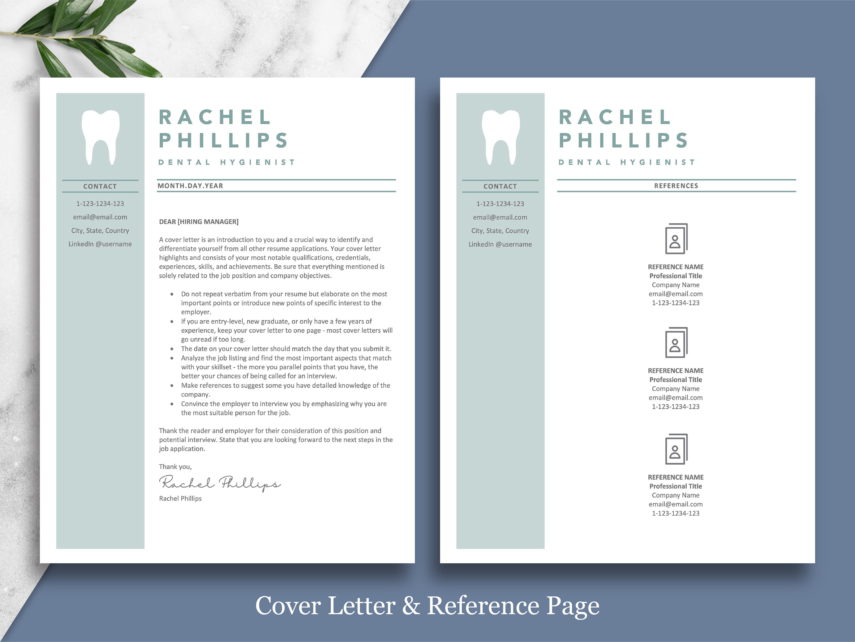 Dental Resume Template Hygienist Resume Bundle Dentist - Etsy