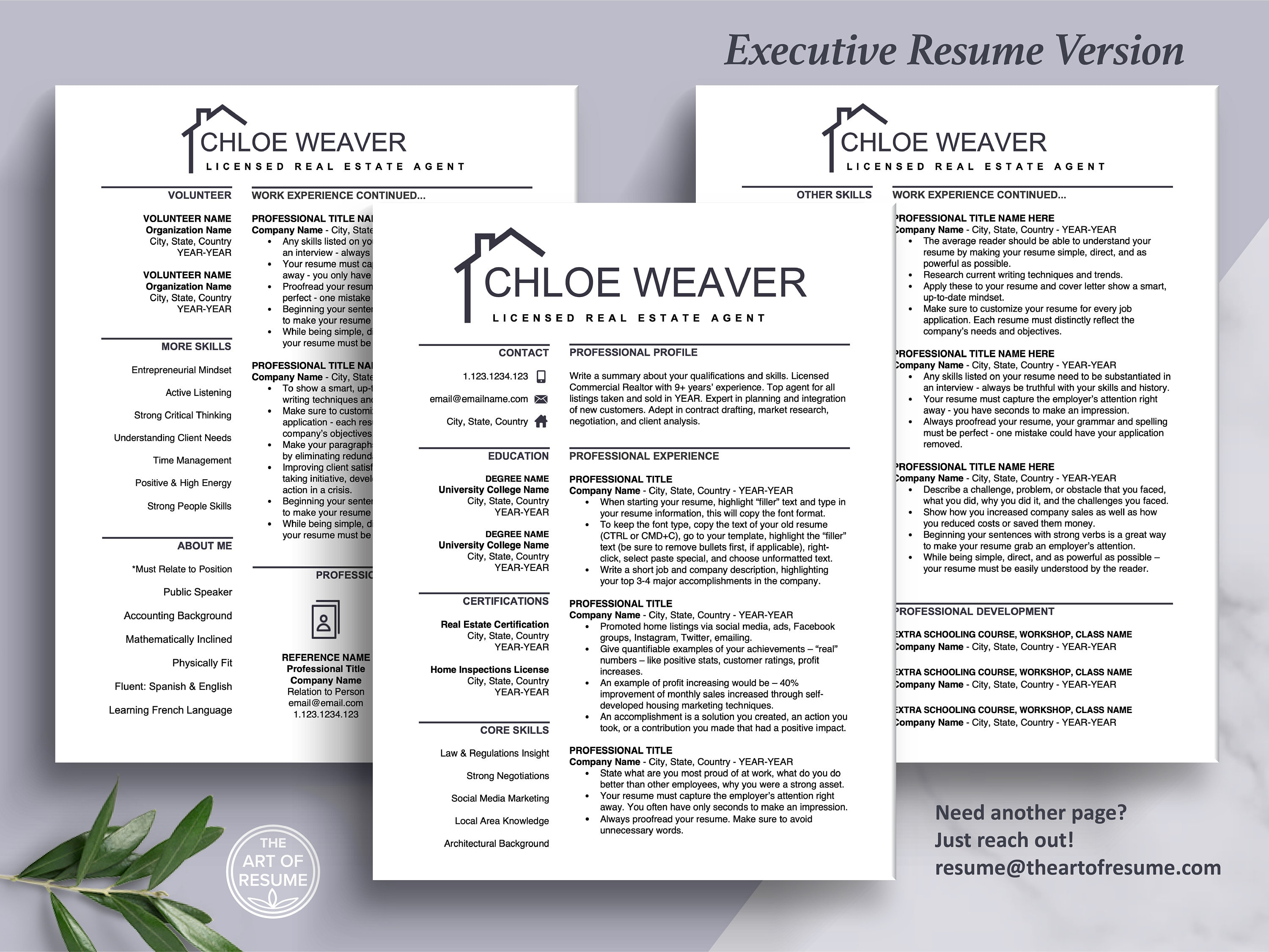 Realtor Resume Template for Word Apple Pages Real Estate Agent CV Realtor Resume Template for Word Apple Pages Real Estate Agent CV
