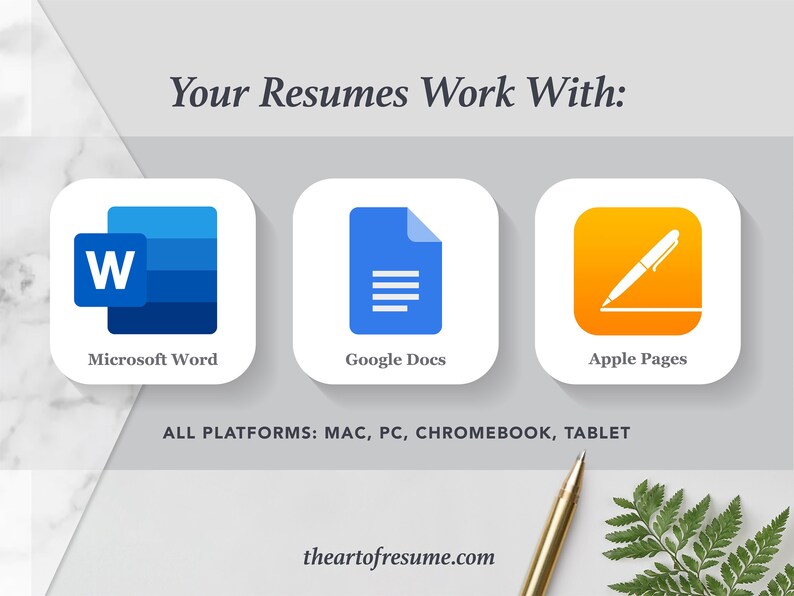 The Art of Resume Templates | Executive Resume Professional CV Design Template Compatible with Microsoft Word, Apple Pages, Google Docs