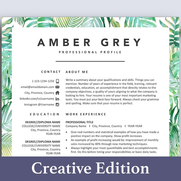 Florist Resume Template Etsy - Il 600x600.4990506825 T8tc 