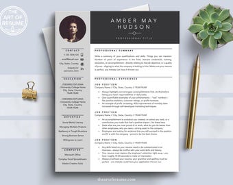 Professional Resume Template with Photo, Resume Templates Microsoft Word Apple Pages, Executive Resume, Rush Resume, CV Template, Lebenslauf