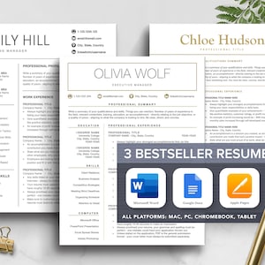 Executive Resume Templates for Word, Mac Pages, Google Docs | Best Resume Templates 2025, Digital Resume, Director Resume, Retail Resume