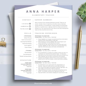 The Art of Resume | Professional Modern Executive Creative Teacher Purple Resume CV Template Bundle Maker with Free Cover Letter | Download Grey Resume CV Teaching Design Any Job Career