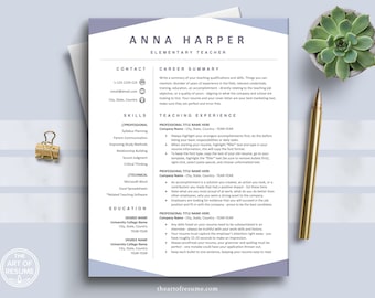Teaching Resume Templates, Creative Resume Teacher, Resume Template Bundle, 3 Page Resume, Resume Cover Letter, Simple Resume Design