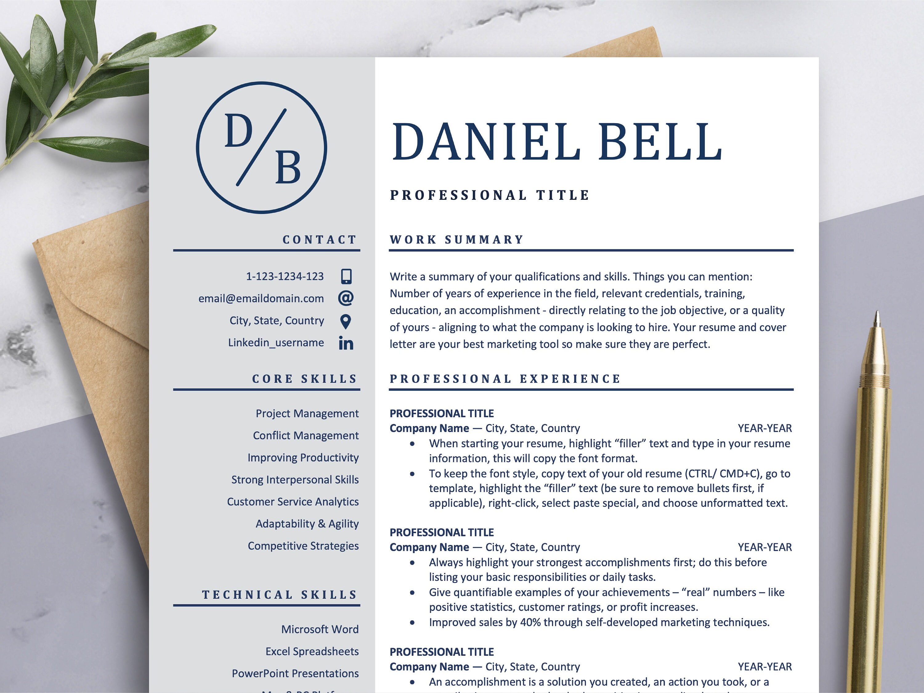 Resume Template 22 Professional Resume Templates Modern Etsy Finland