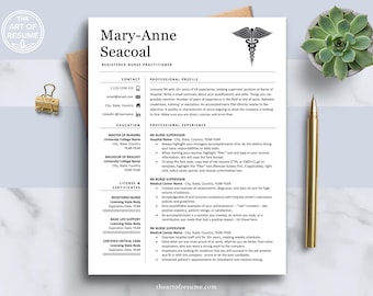 Nursing Resume Template for Word & Pages, Registered Nurse Resume, Remote Nurse, New Grad Nurse Practitioner Resume CV Template