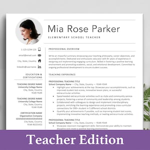 Teacher Template - Resume Template for Word and Pages - 3 Resume Designs with Cover Letter and Reference Page - Best Educator Resume 2025