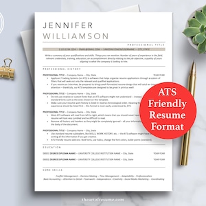 Plantilla de CV compatible con ATS para Google Docs, Word y Pages. Formato de CV para ATS. Vida útil. CV minimalista. Carta de presentación. Currículum urgente.