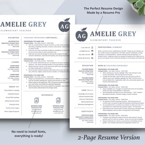 The Art of Resume Templates | Two Page Teacher Blue Grey Executive Resume CV Template | Curriculum Vitae
