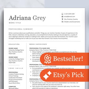 Plantillas de currículum profesionales Google Docs, Word, Mac Pages, currículum minimalista, currículum simple, currículums modernos, currículum ejecutivo, Lebenslauf
