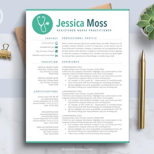 The Art of Resume | Professional Medical Nursing Doctor Teal Resume CV Template Bundle Maker with Free Cover Letter | Download Nurse Grad Student Green Resume CV Design Any Job Career