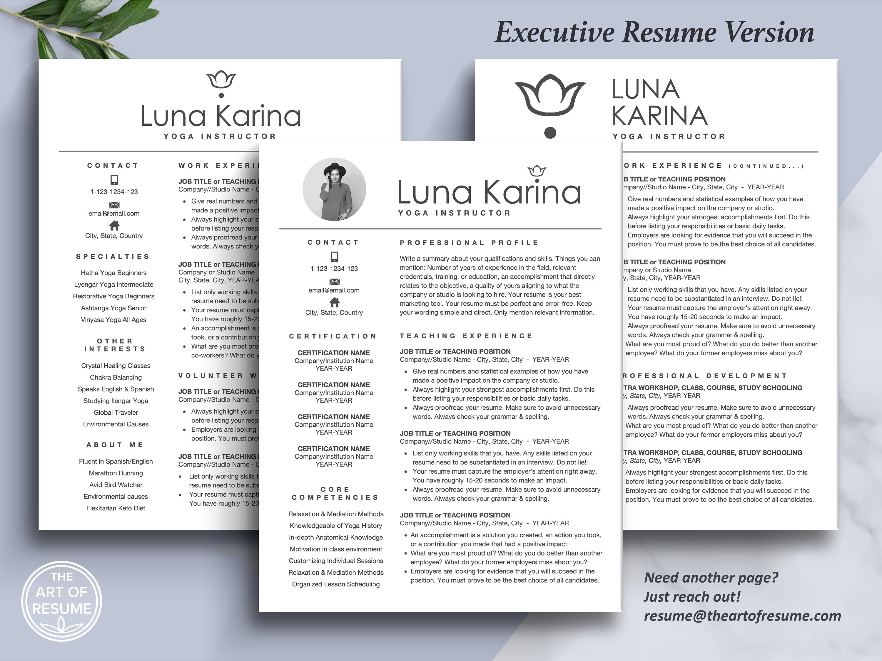 Yoga Resume Template Design Word - Il Fullxfull.5709600429 6741