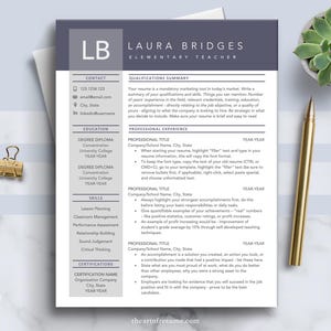 Teacher Resume Templates, Teaching Resume CV Template,  Resume Bundle, Preschool Resume, ESL Resume, Resume Cover Letter, Substitute Resume