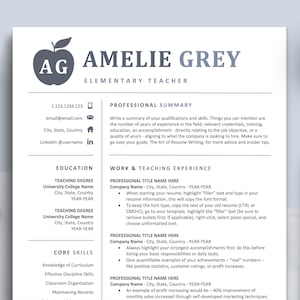 Teacher Resume Template, Teaching Resume, CV Template, Substitute Resume, Elementary Resume, Preschool Resume, Resume Template Download, CV