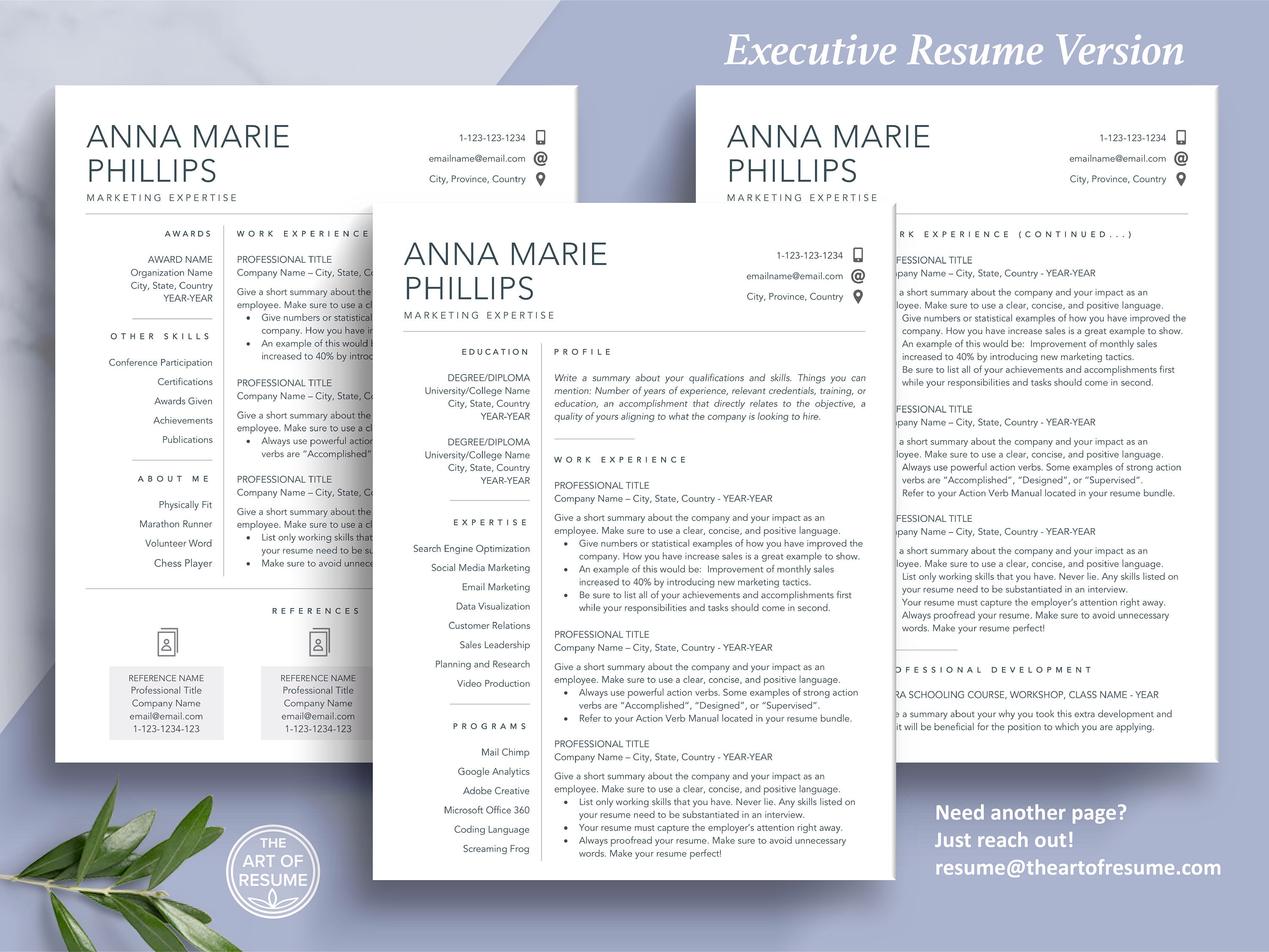 Simple Resume Template, Minimalist Resume, Professional Resume, CV ...